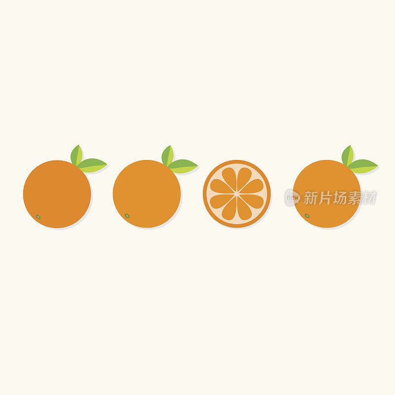 橘子水果set row切半健康生活方式平